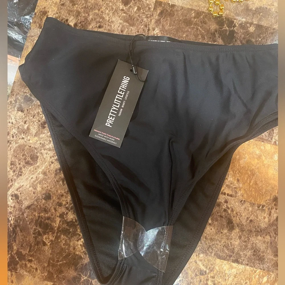 Prettylittlethings Women Black Bikini Bottom, Size-8 (Uk size) 4 US Size